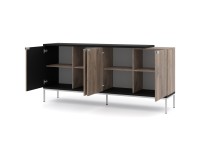 TOLEDO chest 191 cm, 4 doors, Flagstaff oak with black mat TOLEDO chest 191 cm, 4 doors, Flagstaff oak with black mat