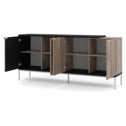 TOLEDO chest 191 cm, 4 doors, Flagstaff oak with black mat TOLEDO chest 191 cm, 4 doors, Flagstaff oak with black mat