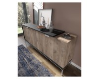 TOLEDO chest 191 cm, 4 doors, Flagstaff oak with black mat TOLEDO chest 191 cm, 4 doors, Flagstaff oak with black mat