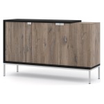 TOLEDO chest 143 cm, 3 doors, Flagstaff oak with black mat