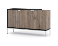 TOLEDO chest 143 cm, 3 doors, Flagstaff oak with black mat
