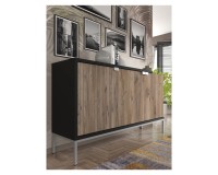 TOLEDO chest 143 cm, 3 doors, Flagstaff oak with black mat
