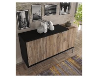 TOLEDO chest 143 cm, 3 doors, Flagstaff oak with black mat