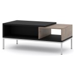 TOLEDO coffee table 110 cm, two bays, Flagstaff oak with black mat