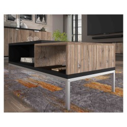 TOLEDO coffee table 110 cm, two bays, Flagstaff oak with black mat TOLEDO coffee table 110 cm, two bays, Flagstaff oak with black mat