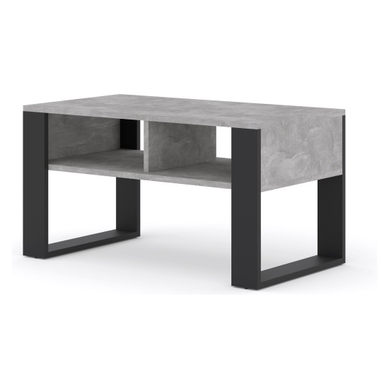 LUCA coffee table 90x48 cm with a shelf, concrete LUCA coffee table 90x48 cm with a shelf, concrete