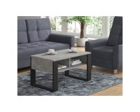 LUCA coffee table 90x48 cm with a shelf, concrete LUCA coffee table 90x48 cm with a shelf, concrete