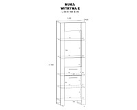 Display cabinet NUKA E 58 cm, artisan oak