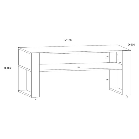 Coffee table NUKA F 110 cm, white matt
