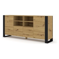Chest of drawers MONDI 188 cm, 2 doors and 2 drawers, artisan oak