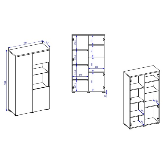 Display cabinet MODO 80 cm, cashmere Display cabinet MODO 80 cm, cashmere