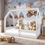 Children's house bed TAMAR in solid wood, for a 160 cm mattress