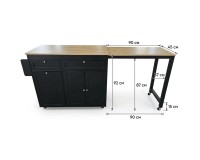 Showing image for Jamaica Kitchen Island with Pull Out Table, 123 cm Jamaica Kitchen Island with Pull Out Table, 123 cm