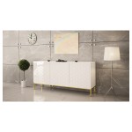 Комод HESSERACT 160 см, 3 двери, белый глянец