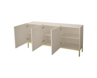 Комод HESSERACT 160 см, 3 двери, белый глянец