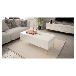 Coffee table HESSERACT 120 cm, white gloss Coffee table HESSERACT 120 cm, white gloss