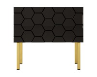 Bedside table HESSERACT 50 cm, one drawer, black gloss