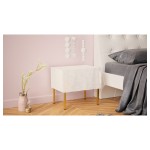Bedside table HESSERACT 50 cm, one drawer, white gloss