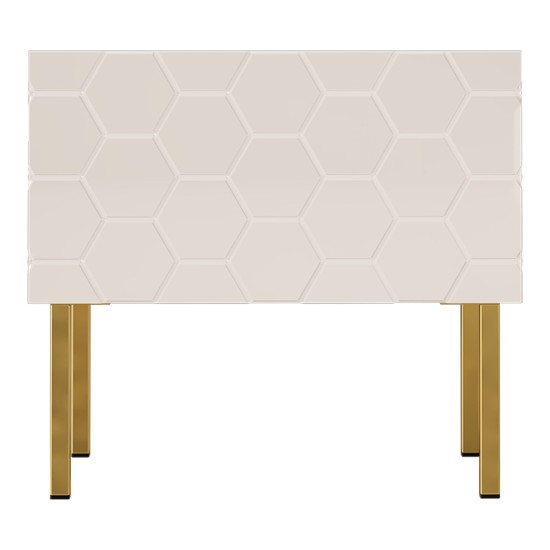 Bedside table HESSERACT 50 cm, one drawer, white gloss