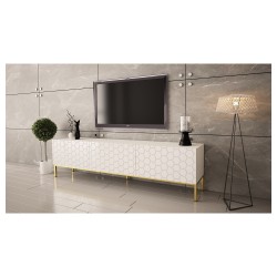 TV stand HESSERACT 190 cm, white gloss