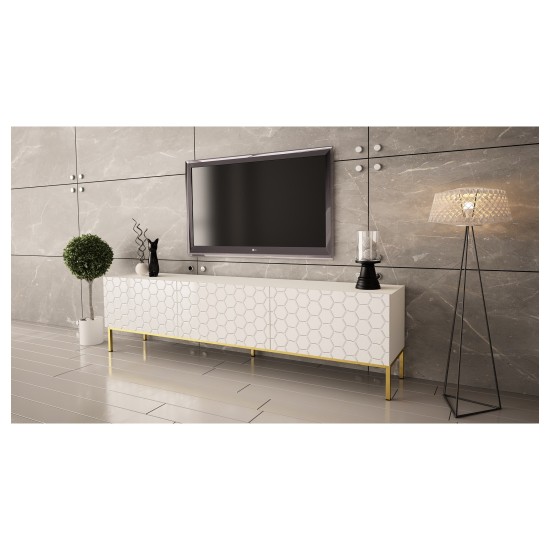 TV stand HESSERACT 190 cm, white gloss