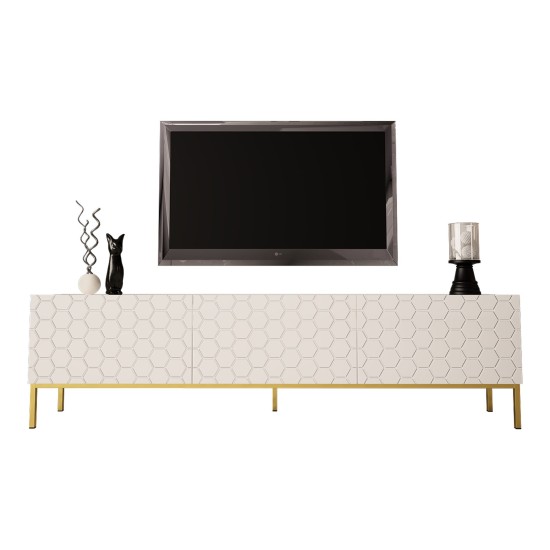 TV stand HESSERACT 190 cm, white gloss