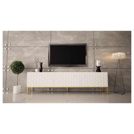 TV stand HESSERACT 190 cm, white gloss