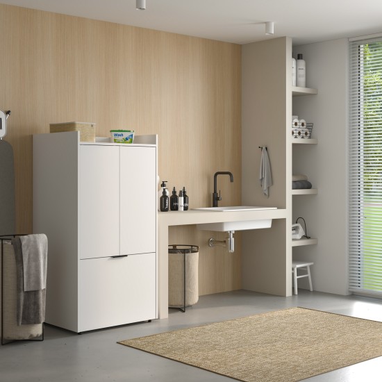 Washing machine cabinet LUNA Helvetia 77 cm, white