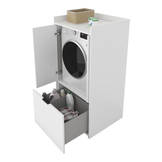 Washing machine cabinet LUNA Helvetia 77 cm, white