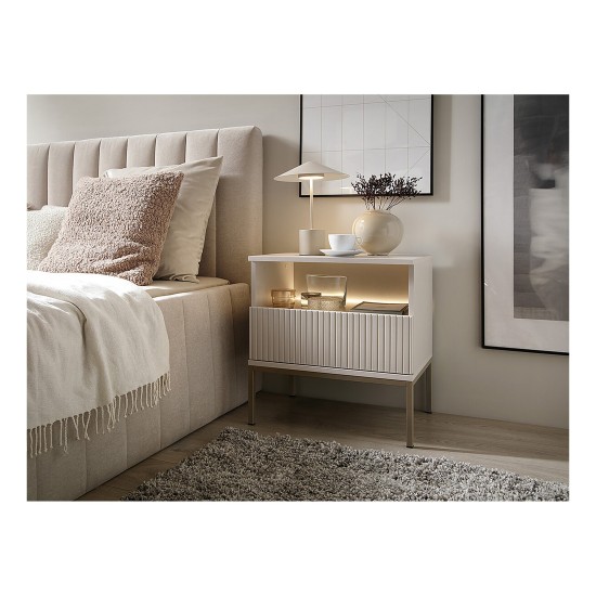 SENTO bedside table 54 cm, cashmere