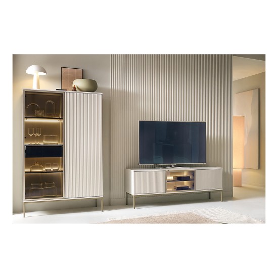 SENTO tall display cabinet 104 cm, cashmere
