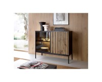 SENTO chest of drawers 104 cm, black with Wotan oak