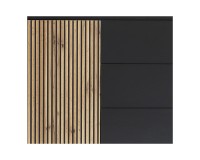 SENTO chest of drawers 104 cm, black with Wotan oak