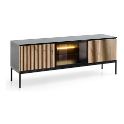 SENTO tv unit 154 cm, black with Wotan oak