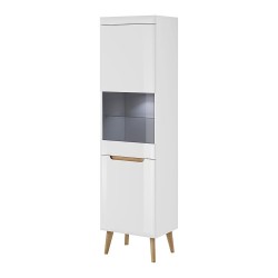 NORDI display cabinet 53 cm, white gloss with Riviera oak NORDI display cabinet 53 cm, white gloss with Riviera oak