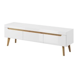 NORDI tv unit 160 cm, white gloss with Riviera oak NORDI tv unit 160 cm, white gloss with Riviera oak