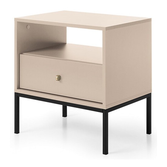 MONO bedside table 54 cm, sand beige