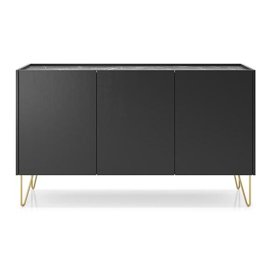 Комод HARMONY 144 см, чёрный с мрамором Комод HARMONY 144 см, чёрный с мрамором