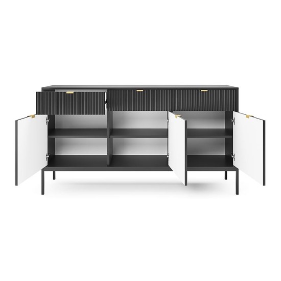 NOVA chest of drawers 154 cm, black NOVA chest of drawers 154 cm, black