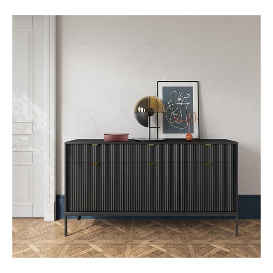 NOVA chest of drawers 154 cm, black NOVA chest of drawers 154 cm, black
