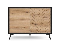 DIAMOND chest of drawers 104 cm, Evoke oak with black