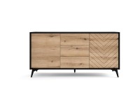 DIAMOND chest of drawers 154 cm, Evoke oak with black