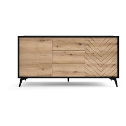 DIAMOND chest of drawers 154 cm, Evoke oak with black
