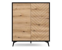 DIAMOND tall cabinet 104 cm, Evoke oak with black DIAMOND tall cabinet 104 cm, Evoke oak with black