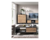 DIAMOND tall cabinet 104 cm, Evoke oak with black DIAMOND tall cabinet 104 cm, Evoke oak with black