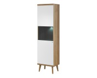 PRIMO display cabinet 50 cm, white with Riviera oak