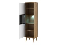 PRIMO display cabinet 50 cm, white with Riviera oak