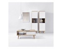PRIMO display cabinet 50 cm, white with Riviera oak
