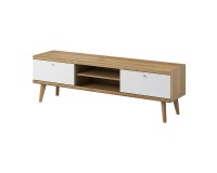 PRIMO tv unit 160 cm, white with Riviera oak