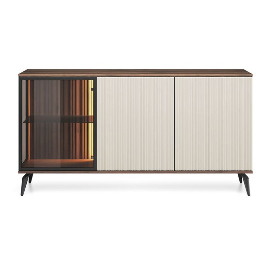VICI sideboard 154 cm, cashmere with Warmia walnut VICI sideboard 154 cm, cashmere with Warmia walnut